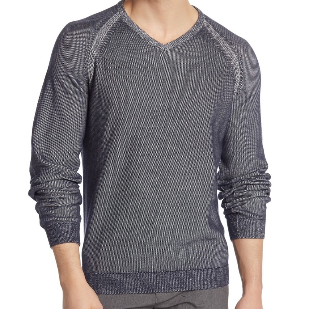 Taylor Vintage Reversible V Neck Sweater Pullover